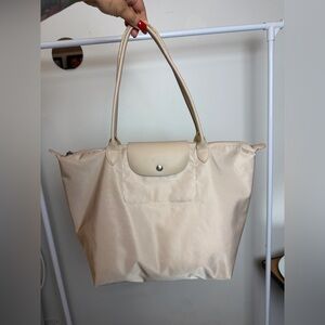 Longchamp Beige Le Pliage Large Tote